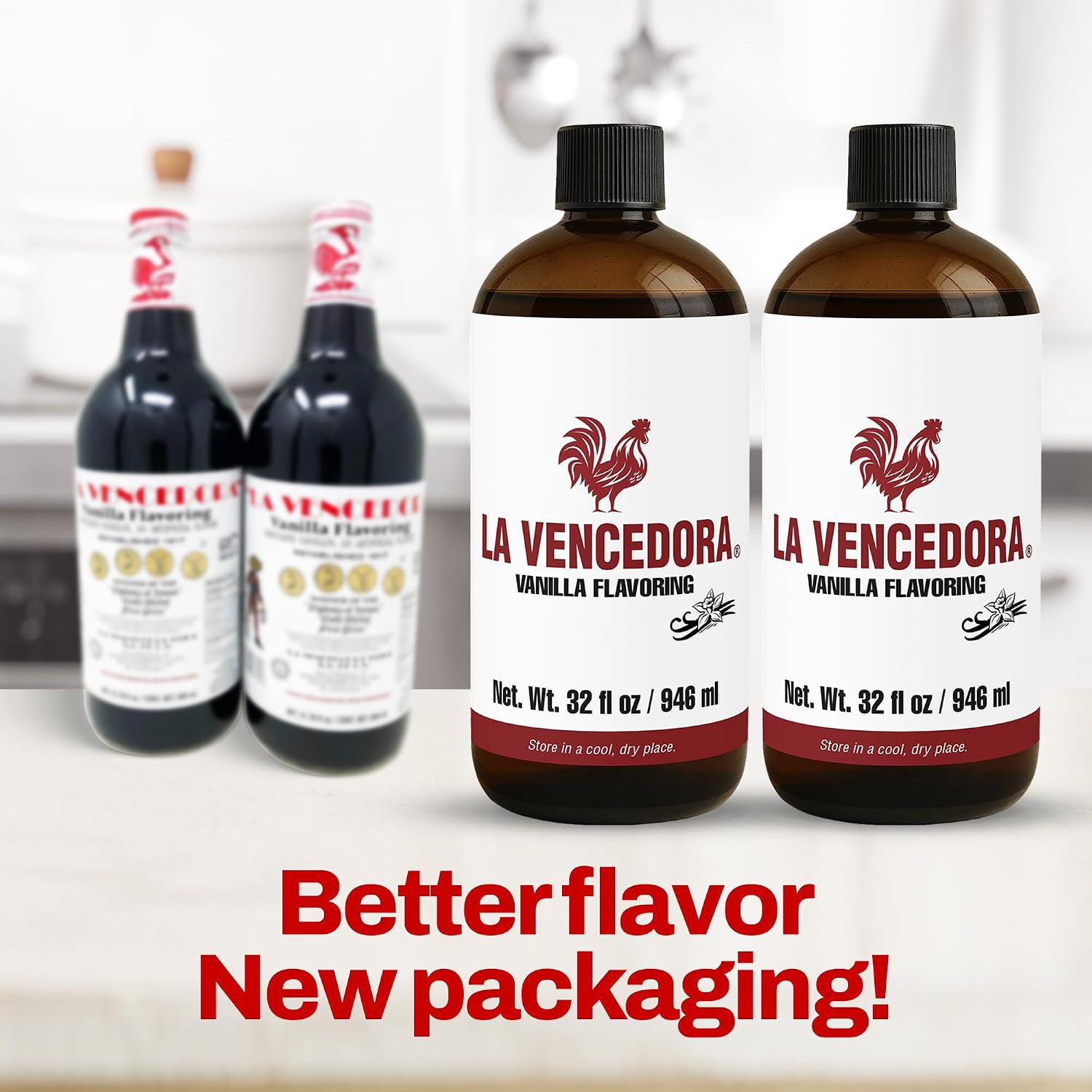 La Vencedora Mexican Vanilla – Large 32oz Bottles (Pack of 2) – Traditional Vanilla Flavoring for Baking